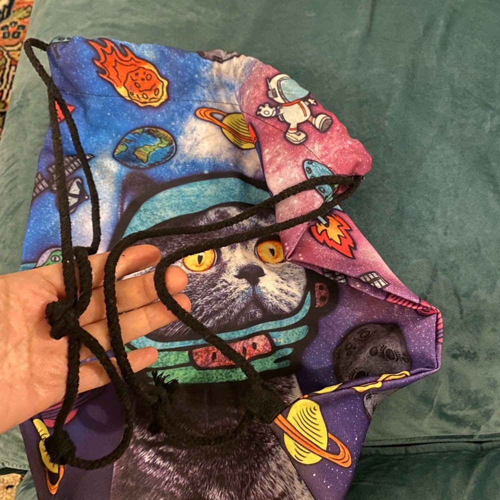 Galactic cat backpack strings - Picture 2 of 2